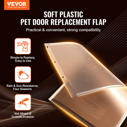 Pet Door Replacement Flap, Compatible With Flap Pet Doors, Measures 5.25" X 8.13" Longer Lasting, Weather-proof, Thickened PVC Dog Door Replacement Flap With Long Magnetic Strip (Small)
